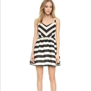 Line & Dot Kelly Stripped Dress Open Back Pockets